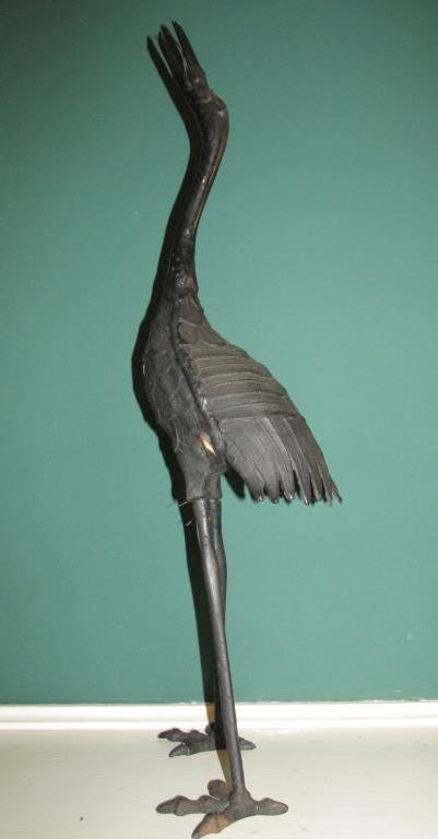 Pair of Metal Stork Statues - Zone: LR