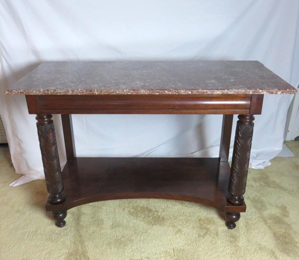 Wood Sideboard With Marble Top - Zone: D