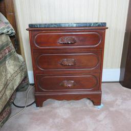 Marble Top Wood Night Stand - Zone: BR2