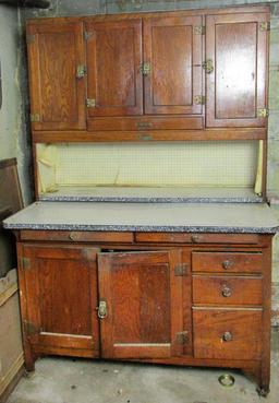 Sellers Antique Wood Hoosier Cabinet - BM