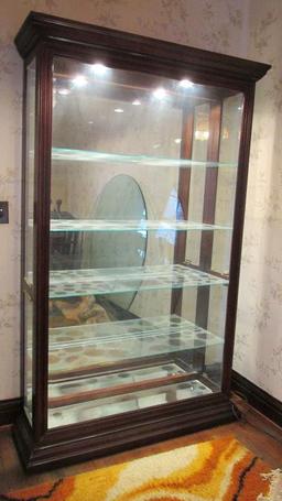 Large Lighted Glass Curio Cabinet - O