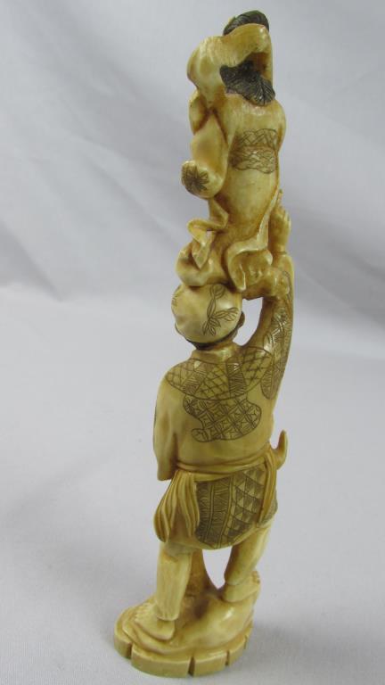 Hand Carved Bone Asian Man Figurine - BR2