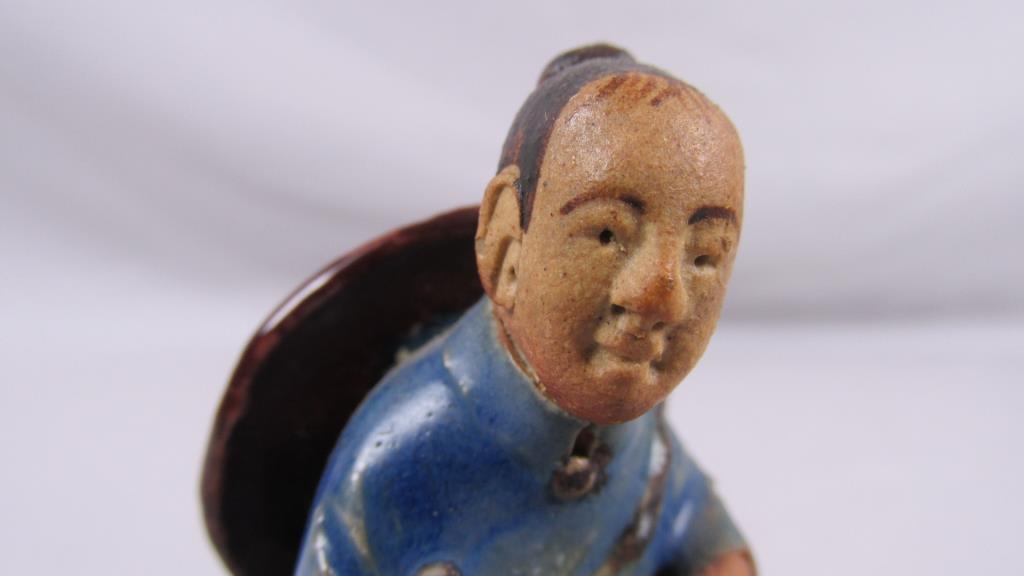 Asian Man Sitting On A Rock Mudmen Figurine - BR2