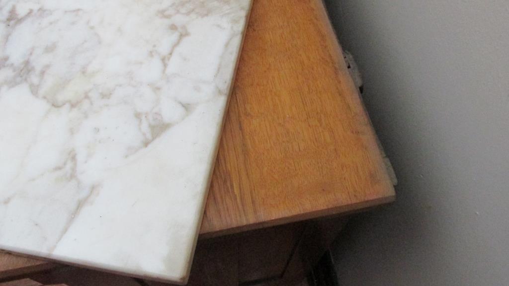 Marble Top Small Oak Buffet - LA2