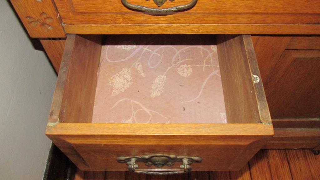 Marble Top Small Oak Buffet - LA2