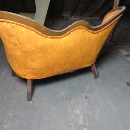 Antique Orange Upholstered Loveseat - A3