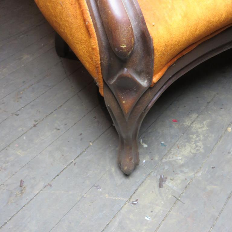 Antique Orange Upholstered Loveseat - A3