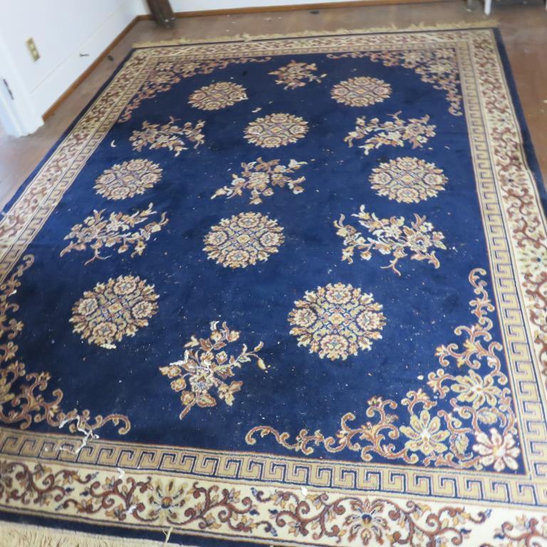 Blue Floral Area Rug - BR3