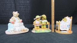 (3) Large Priscilla Hillman Cherished Teddies Figurines - DR