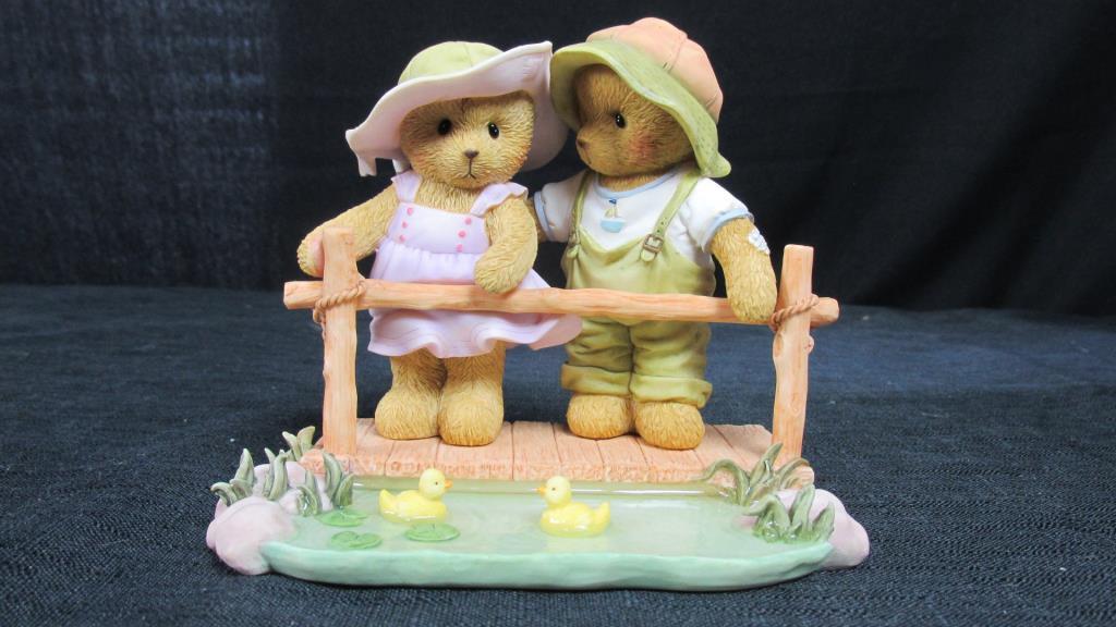 (3) Large Priscilla Hillman Cherished Teddies Figurines - DR