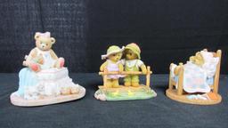 (3) Large Priscilla Hillman Cherished Teddies Figurines - DR