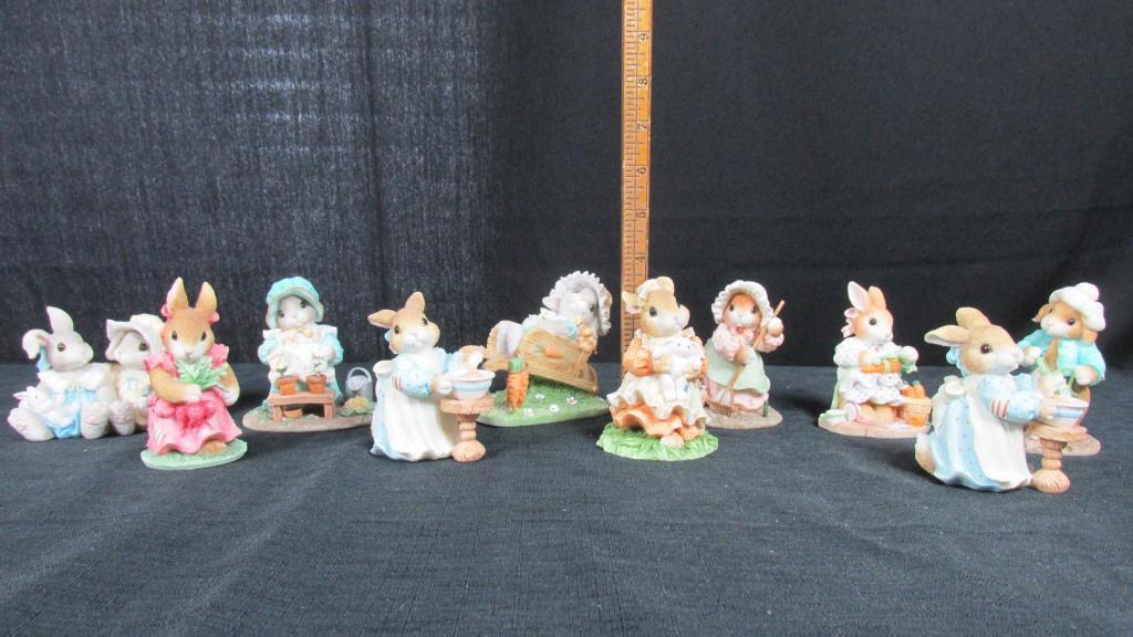 (10) My Blushing Bunnies Figurines By Priscilla Hillman - DR