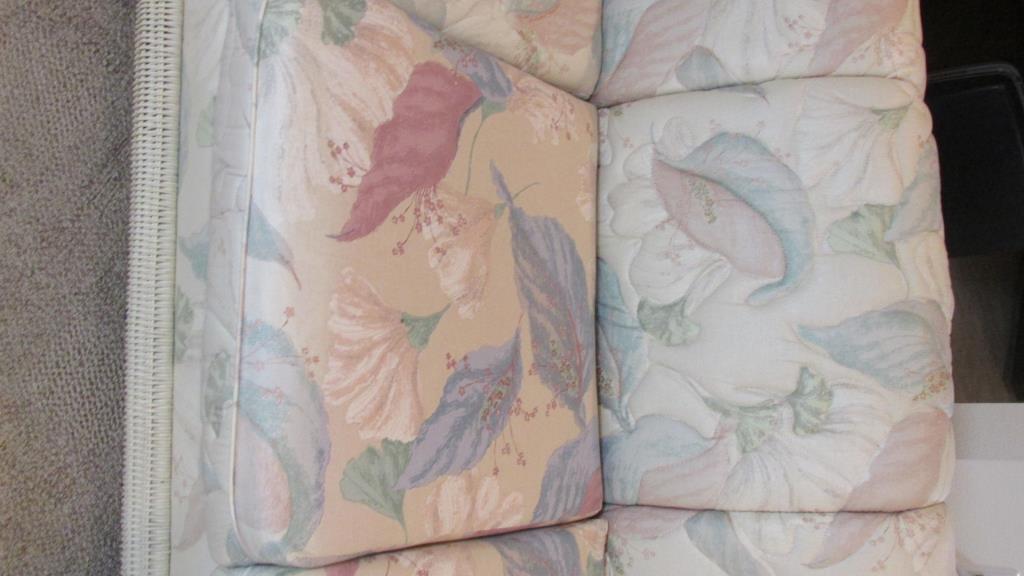 Upholstery & Wicker Floral Sofa - BM