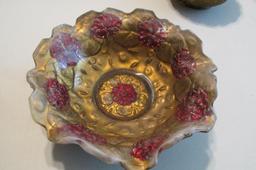 Matching Bowls With Carnival Glass Dish