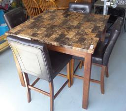 Faux Granite Top Pub Table