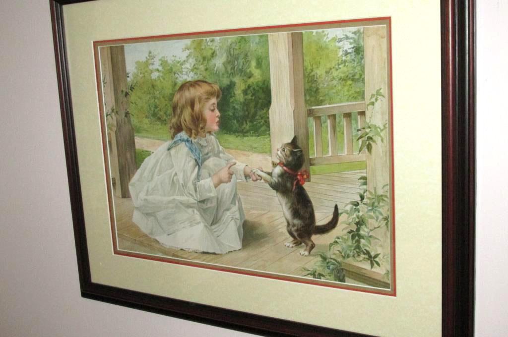 Print Of Child & Cat