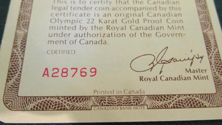 1976 Canadian Olympic Gold Coin  - M