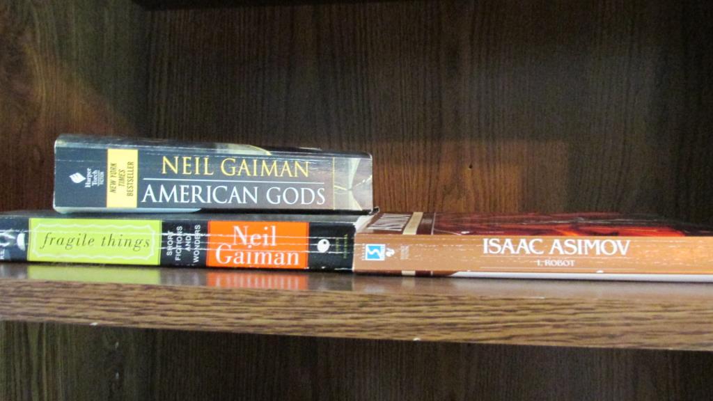 Book Shelf With Assorted Science Fiction Books - B1