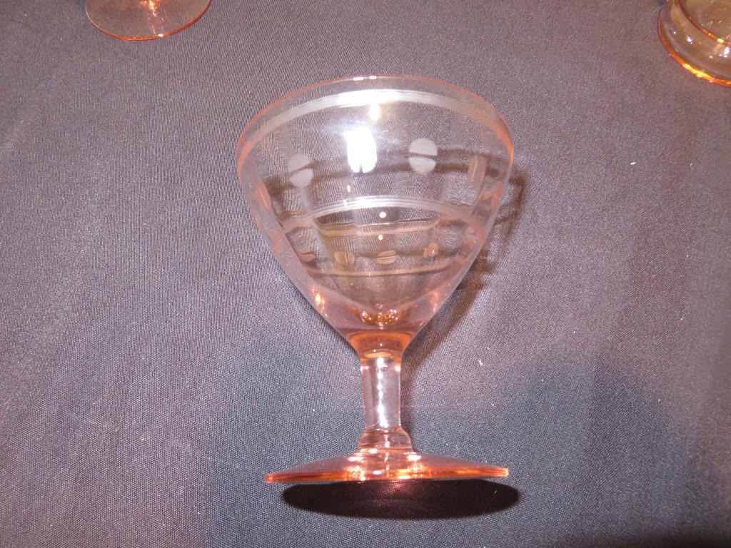 (12) Piece Pink Glassware - W