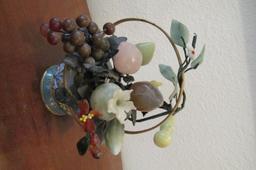 Jade Tree, (2) Decorative Fruit Basket, & Doilies  - M