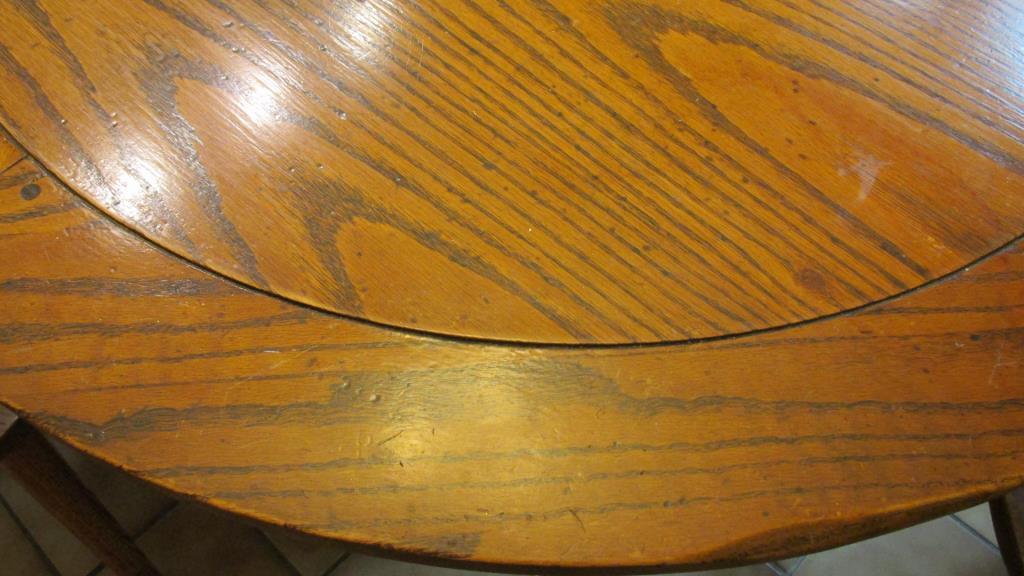 Solid Oak Table & (4) Chairs - K