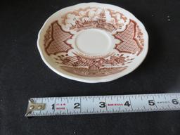 5-Piece Brown "Fair Winds" China Plates & Saucer - DR