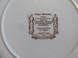 4-Piece Brown "Fair Winds" Dinner Plates - DR