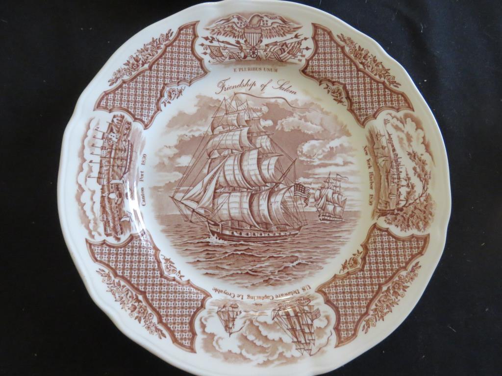 4-Piece Brown "Fair Winds" Dinner Plates - DR