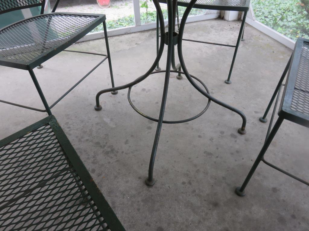 5-Piece Green Painted Metal Patio Set - P