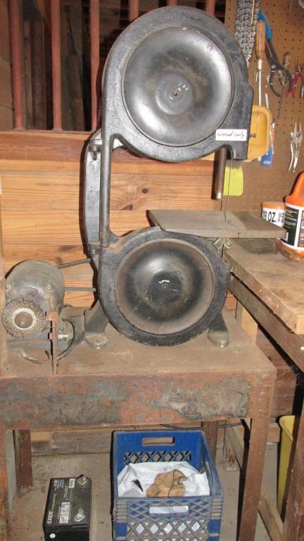 Standing Band Saw with Grinder Attached - B