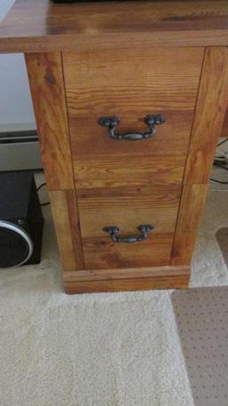 Medium Finished Pine Veneer Desk - O