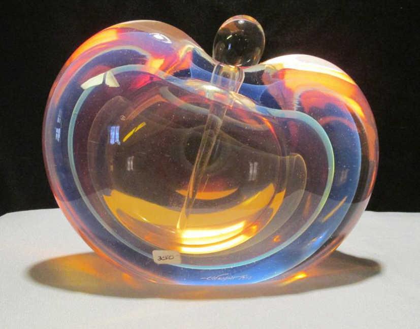 1992 C. Wright Signed Glass Decorative Perfume Container  - K