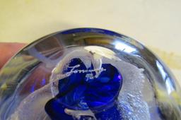 1996 Brian Lonsway Signed Glass Paperweight - K