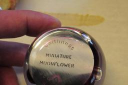 Caithness Miniature Moon Flower Marked Glass Paperweight - K