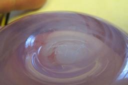 1993 Signed Lonsway Pink Marble Glass Paperweight - K