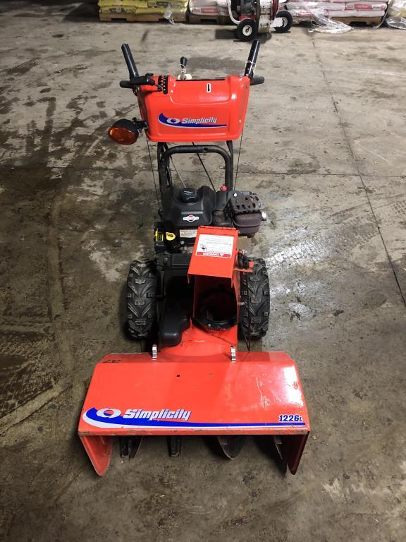 Simplicity 250 CC Snow Blower