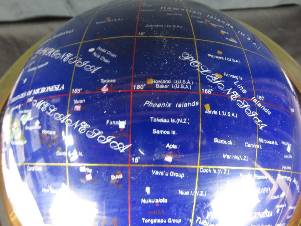 Blue Lapis Ocean Table Top Gemstone Globe