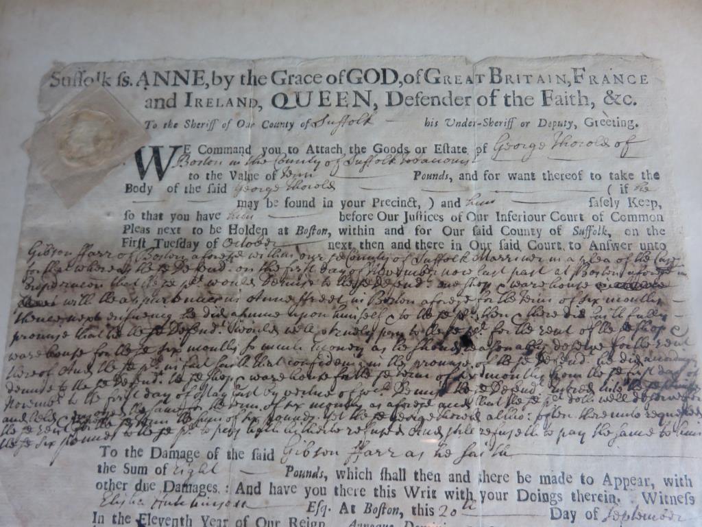 1712 P. Dudley Signed Document