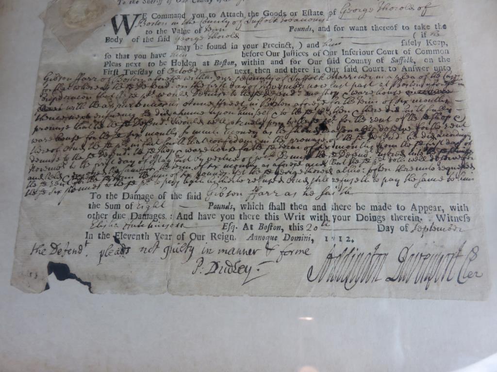 1712 P. Dudley Signed Document