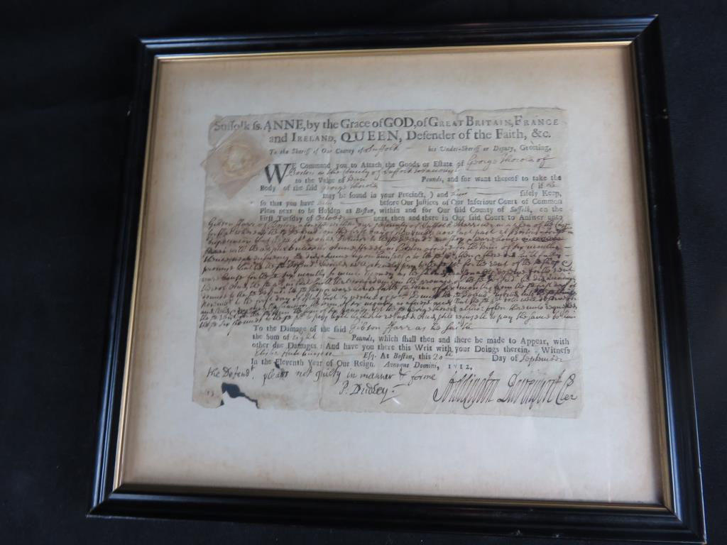 1712 P. Dudley Signed Document