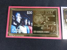 (2) Star Trek Gold Foil Stamps
