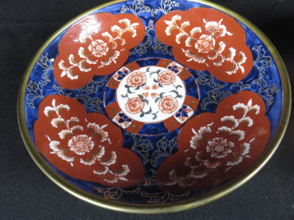 (2) Japanese Porcelain & Brass Plates