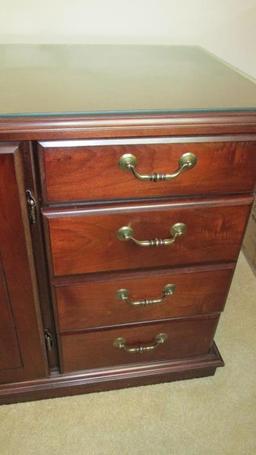 Dark Wood Finish Office Credenza - OF