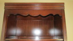 Broyhill Dark Wood Finish Bookcase With Secretary Desk - OF