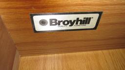 Broyhill Dark Wood Finish Bookcase With Secretary Desk - OF