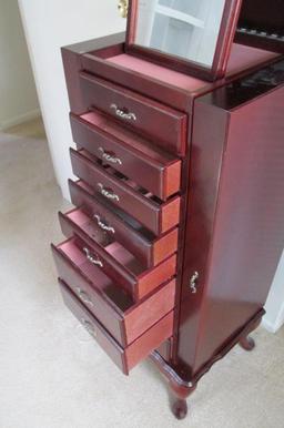 Dark Wood Finish Jewelry Cabinet - B2