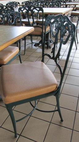 (10 Chairs With (3) Cast Iron Base Tables - A