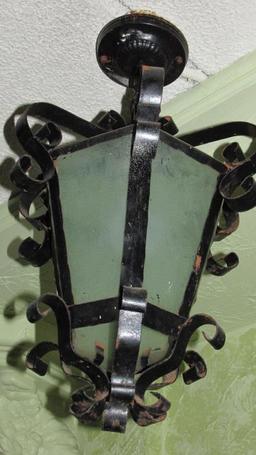 Hanging Wrought Iron Light Fixture - H - Nos