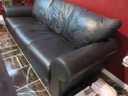 Black Leather Couch - L