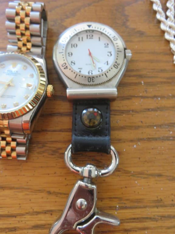 (5) Watches, And (1) Chain-LR